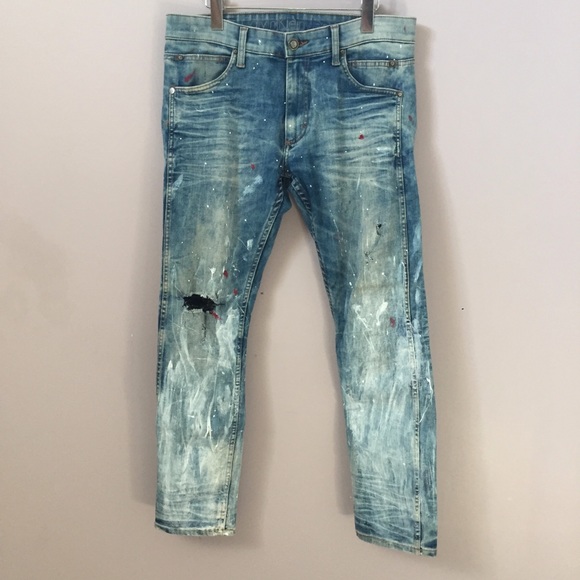 Fear of God Style CK Painted + Ripped Jeans Denim - Picture 1 of 16